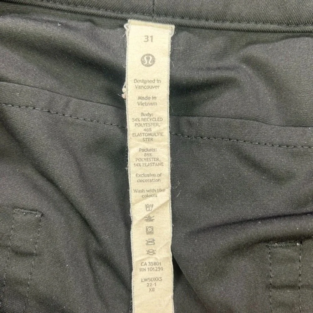 Lululemon City Sleek Womens 31‎ Black 5 Pocket Wide-Leg High Rise 7/8 Length